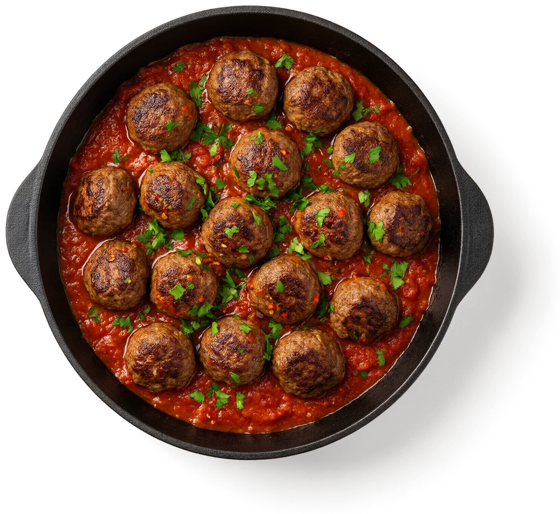 Bebola daging Al Harris dalam sos tomato